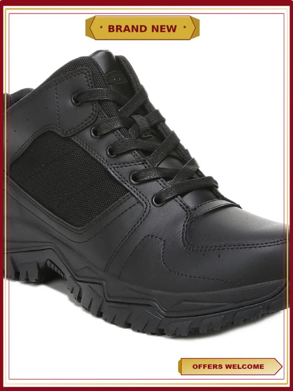 Slip Resistant Athletic Work Boots Leather Upper Gel Cushion